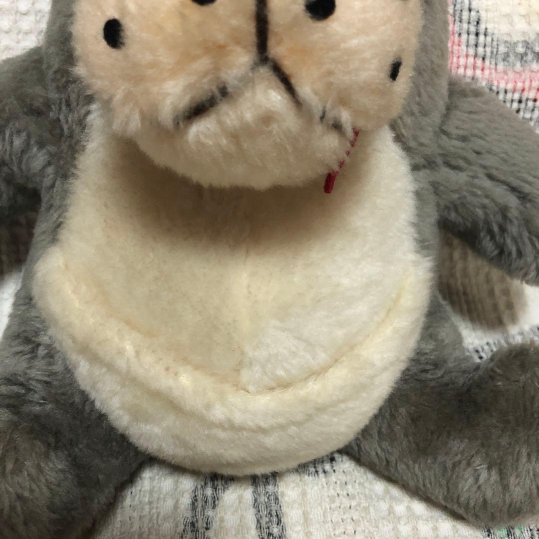 昭和レトロ　ヴィンテージ オオカミ　ぬいぐるみ　中古品　メーカー名不明