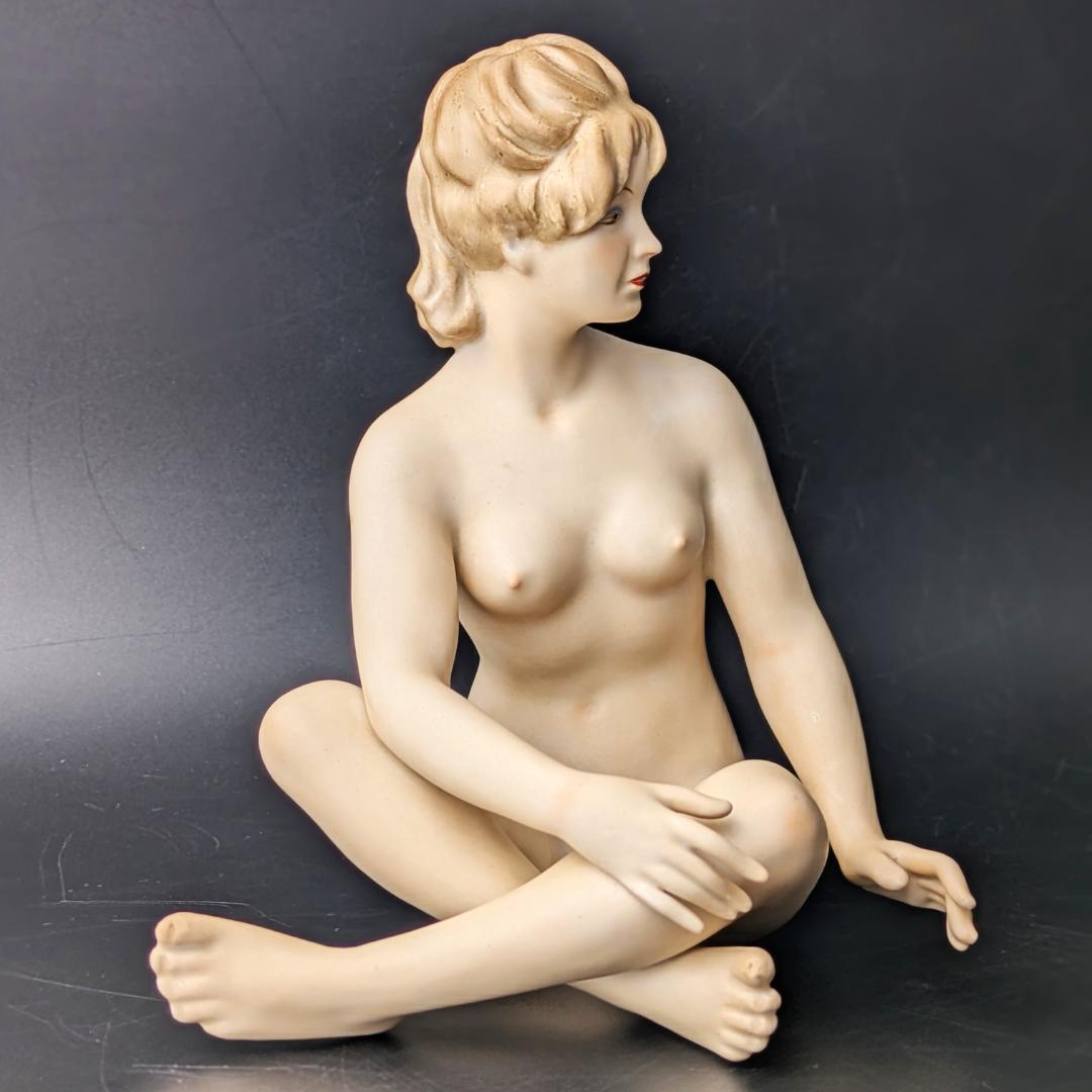 東ドイツ Wallendorf マット裸婦像 ヌード 18cm ヴィンテージ美品