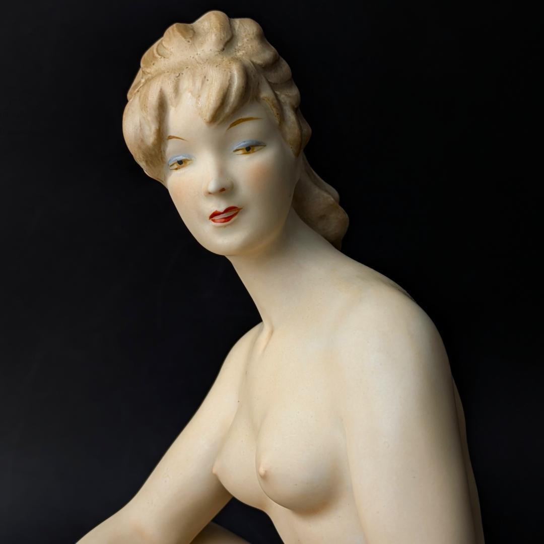 東ドイツ Wallendorf マット裸婦像 ヌード 18cm ヴィンテージ美品