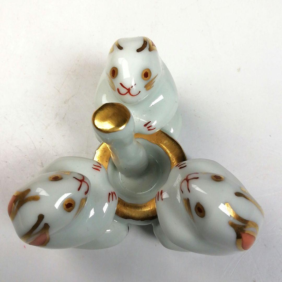 Ｗ４９　蓋置　『三ツ兎　蓋置』『高野昭阿弥 造』　共箱　茶道具