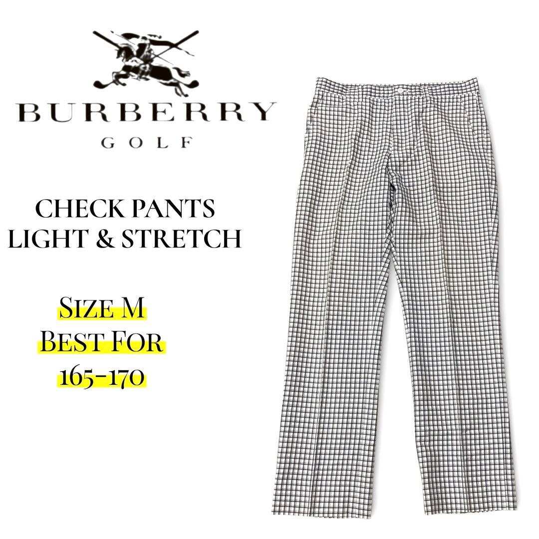 美品　ゴルフ　パンツ　BURBERRY チェック柄　ストレッチ スラックス 春夏