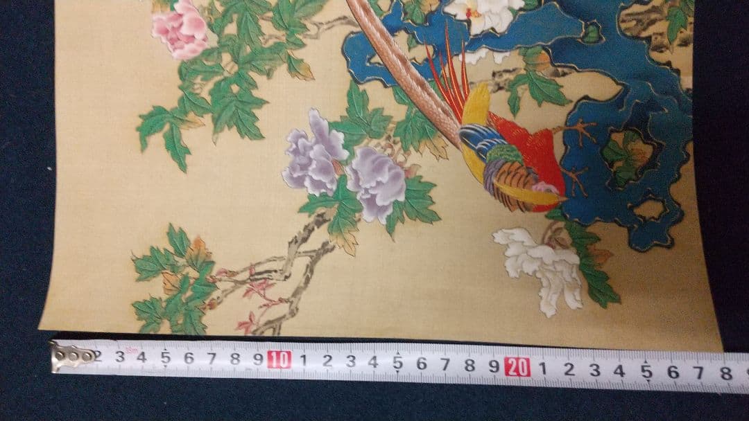 喜多武清(可庵) 花鳥図 絹本まくり