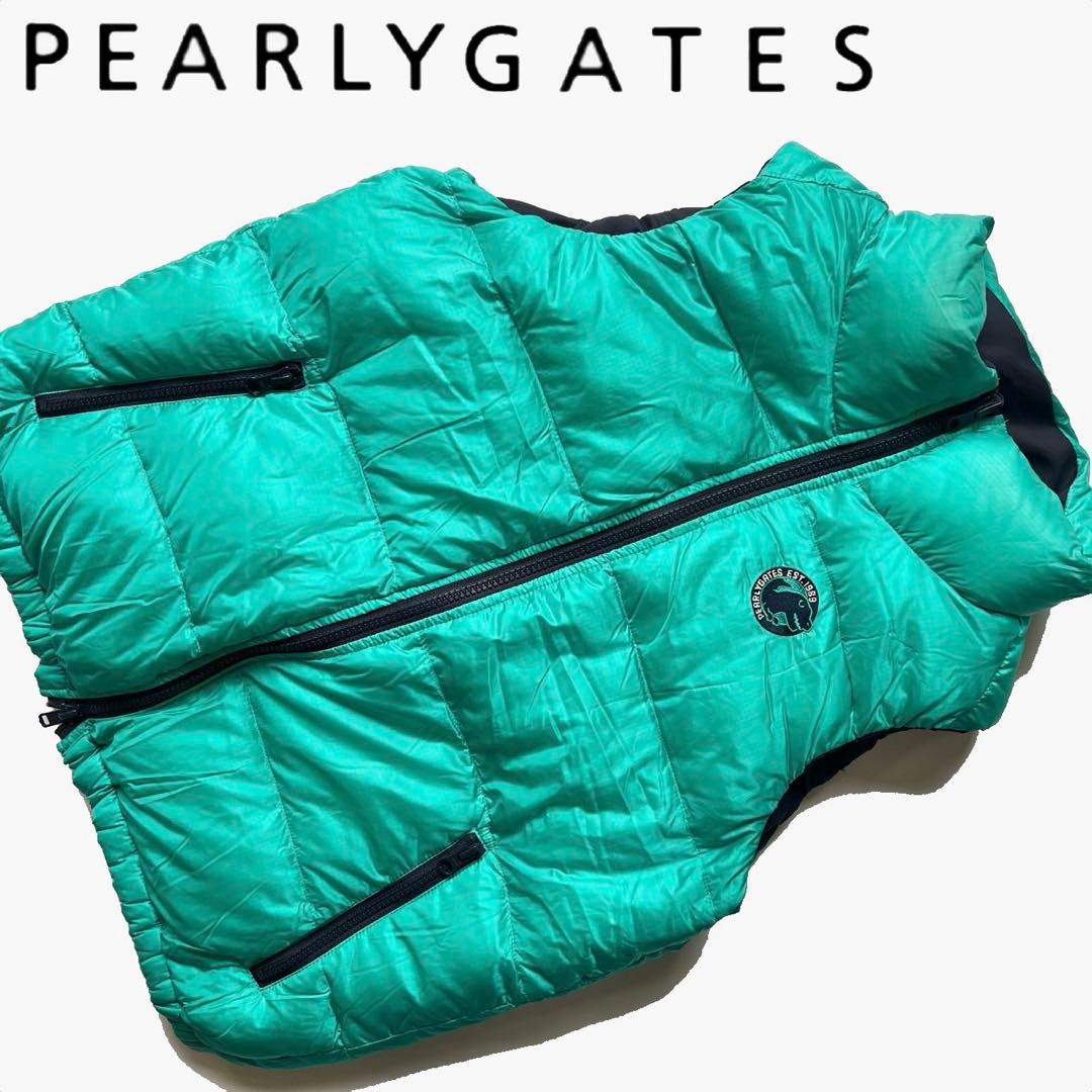 Pearly gates パーリーゲイツ　ダウンベスト　リバーシブル　ワッペン