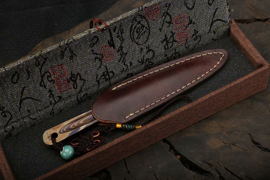 武具　刀装具  連体金茶刀   百錬模様鋼  手鍛造打 1本