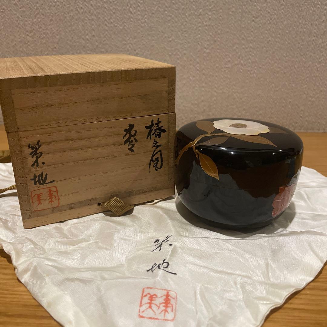 棗☆椿之図☆輪島塗☆蒔絵☆ 天野策地 造☆希少