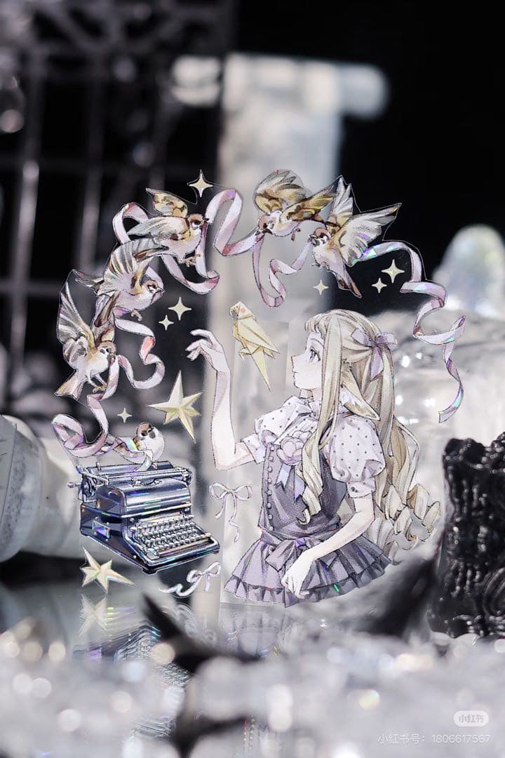 【9096】海外　マスキングテープ　3/5/巻　貝殻光　人物系　女の子　バラ荘園