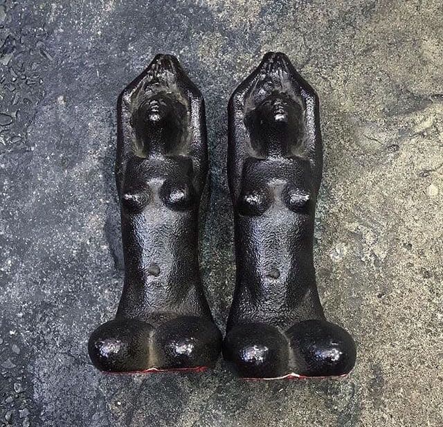 1970年代 裸婦像 iron鋳鉄製オブジェ 一対 アールデコ FRANKART