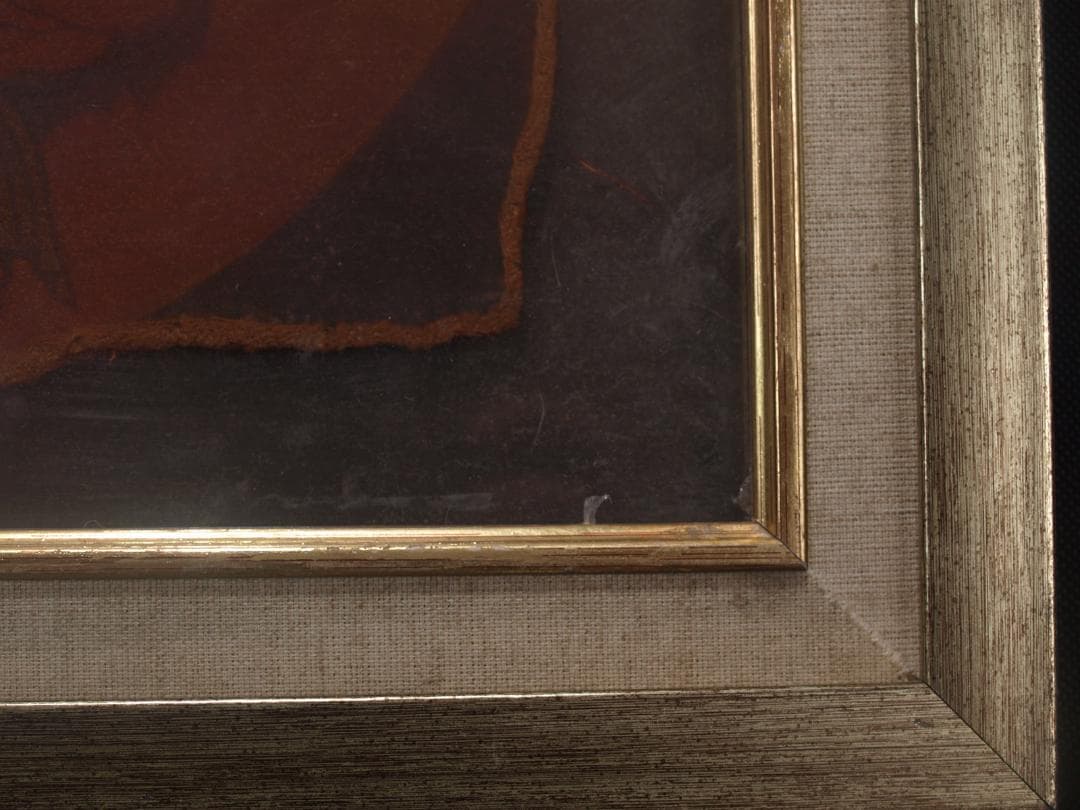 中国唐時代　敦煌莫高窟壁画 彩絵　人物像 発掘品 AK1829A8-4