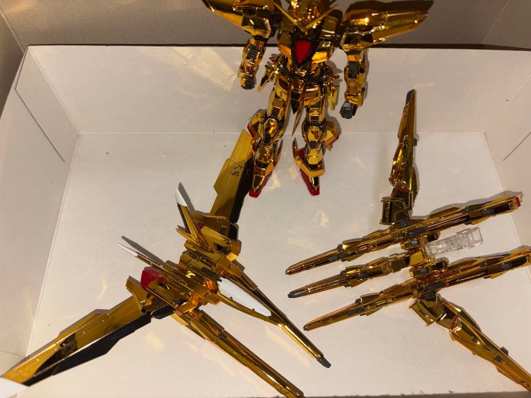 ガンプラ　組み立て済みジャンク　RGアカツキガンダム　ハイゼンスレイⅡラークリア