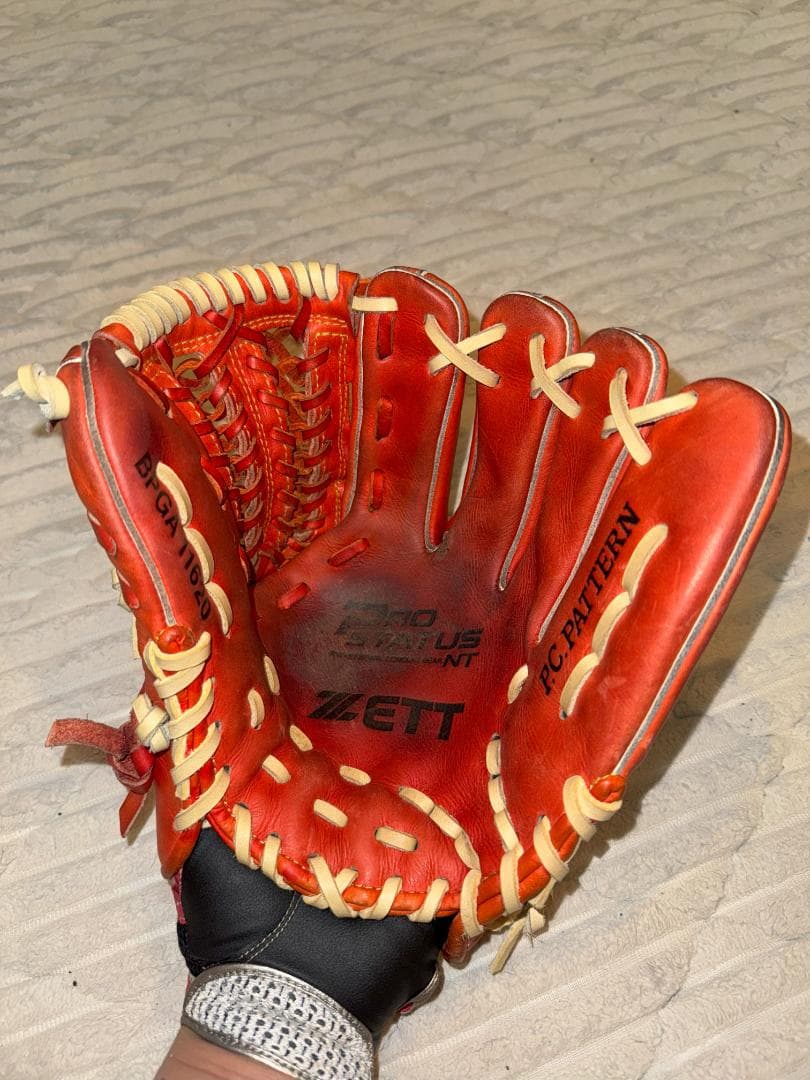 ゼット　プロステイタス　硬式グローブ　内野手用　ボースヒール締め　湯もみ　型付け