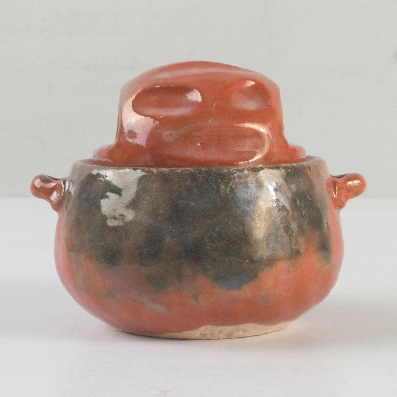 茶道具　川崎和楽造　赤楽　大渡茶入　共箱　V　9461