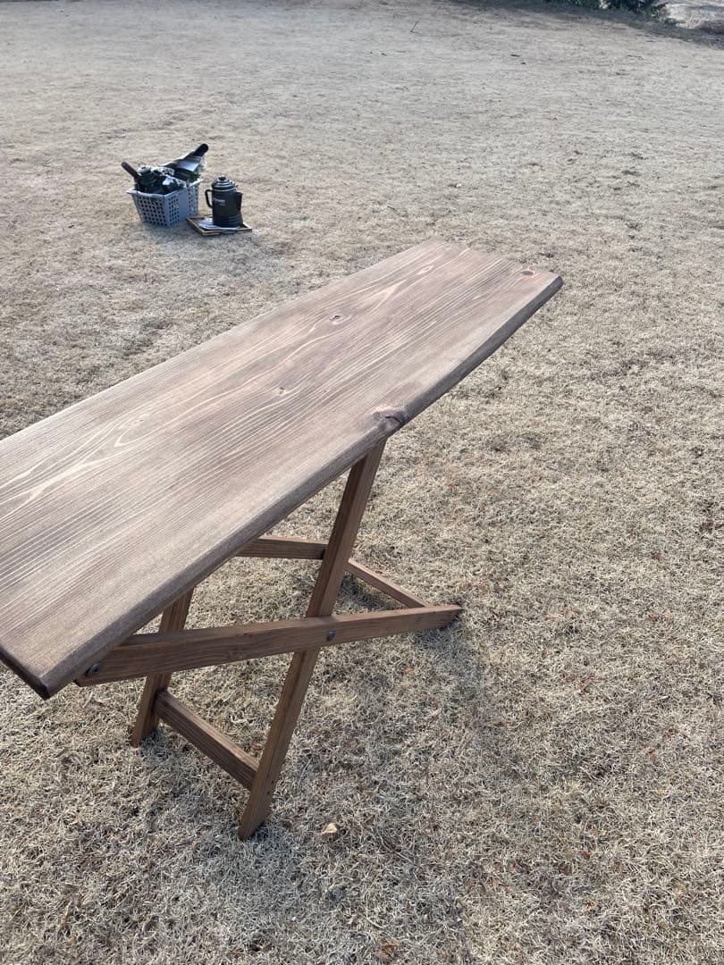 アウトドアカフェテーブル　折りたたみ式　ハンドメイド　アンティーク　アイロン台