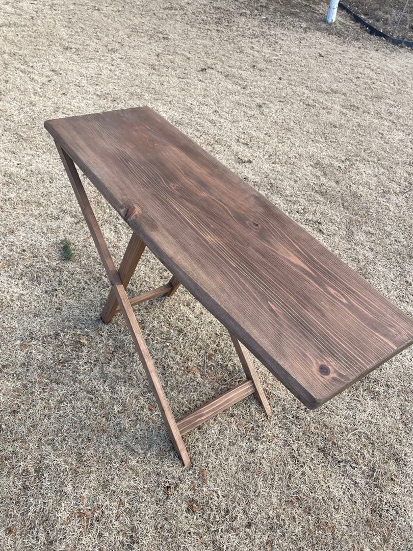 アウトドアカフェテーブル　折りたたみ式　ハンドメイド　アンティーク　アイロン台