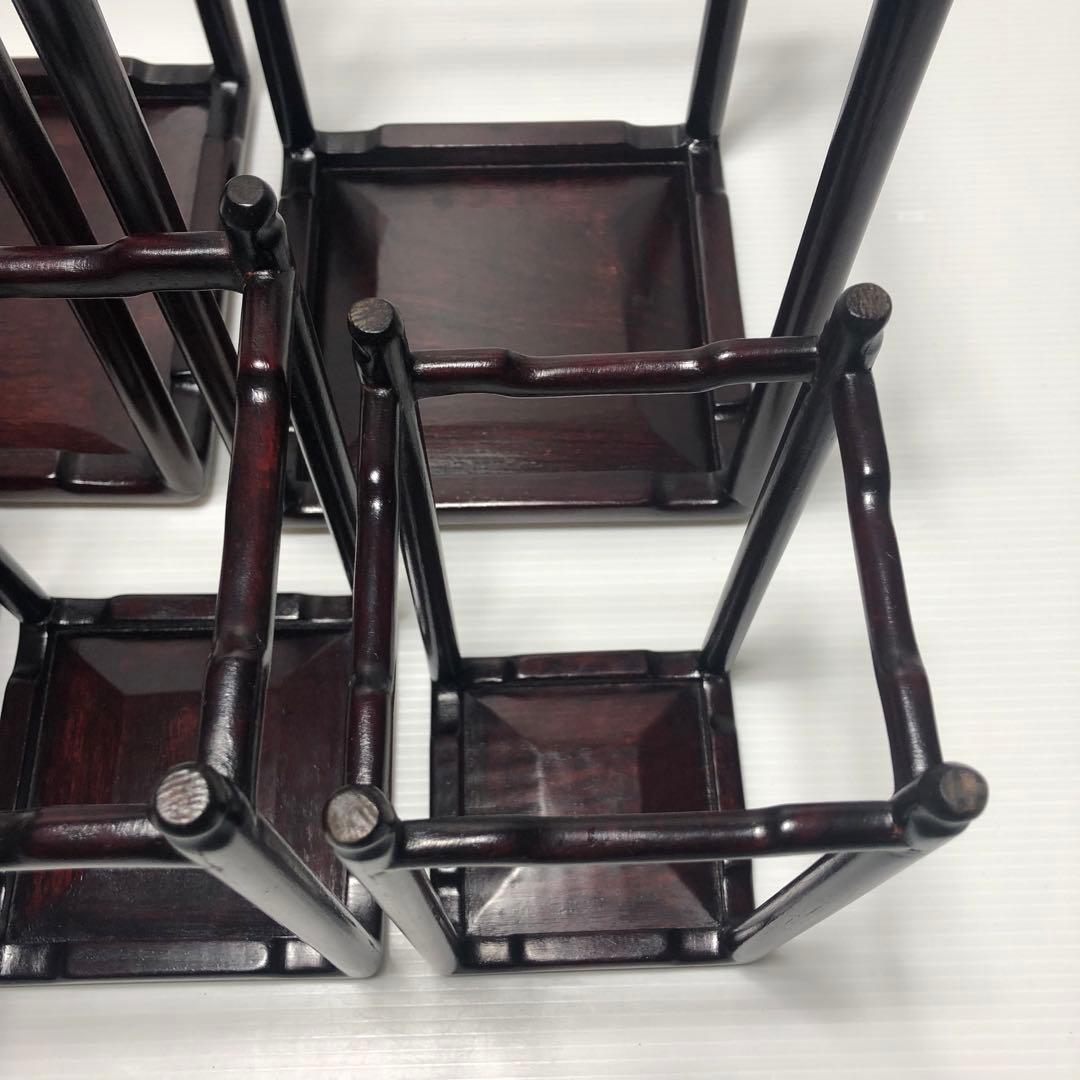 【唐木家具】飾台5連　盆栽高台　花台 香炉台