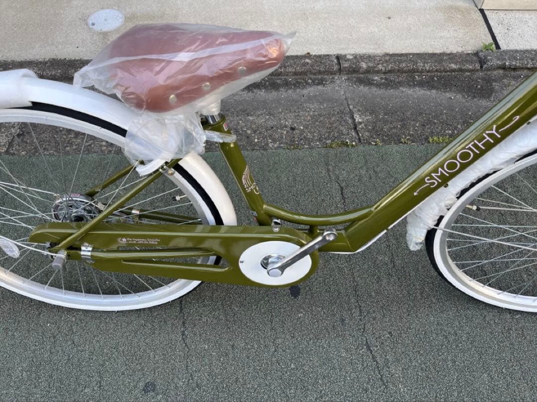 ジュニア自転車〓SMOOTHY★22インチ★LEDダイナモ★カーキ※配達地域限定