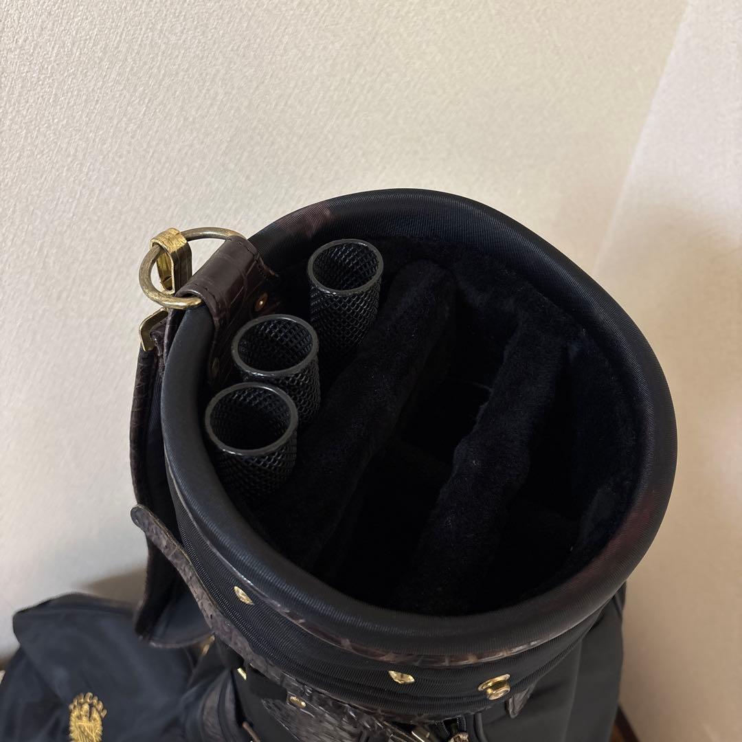 ブルガリ　ゴルフ　キャディバッグ　ヴィンテージ 旧ロゴ×刺繍　希少　クロコ型押