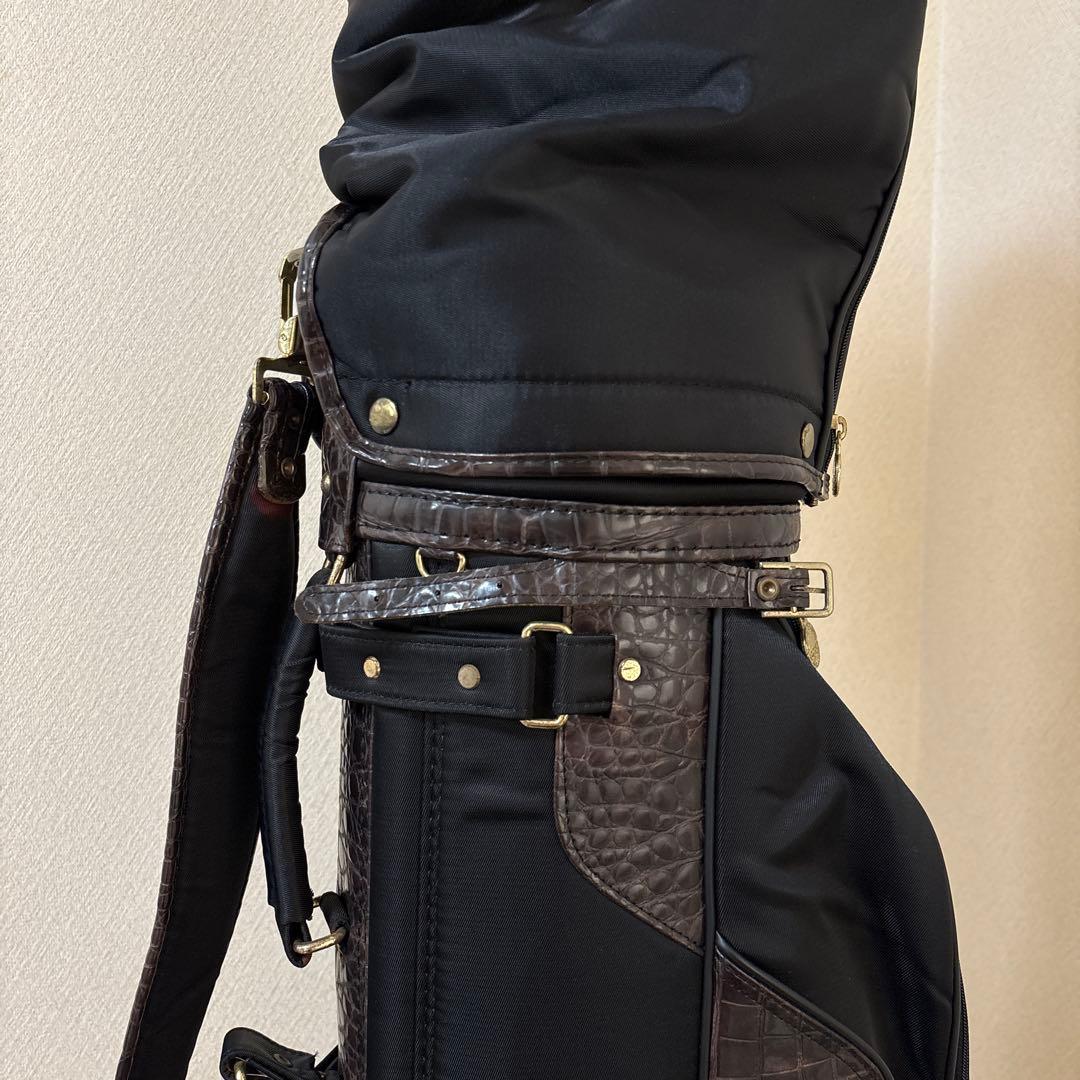 ブルガリ　ゴルフ　キャディバッグ　ヴィンテージ 旧ロゴ×刺繍　希少　クロコ型押