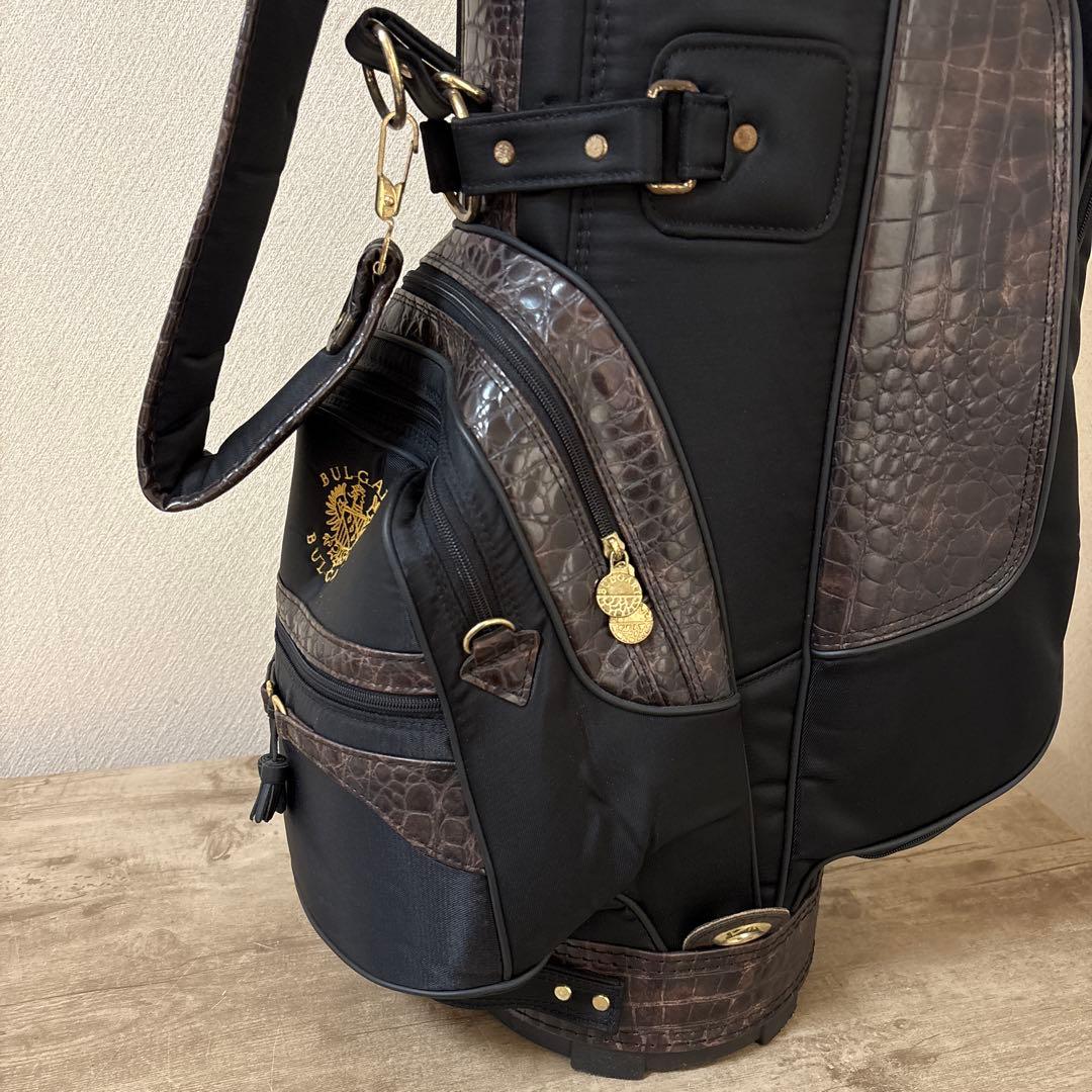 ブルガリ　ゴルフ　キャディバッグ　ヴィンテージ 旧ロゴ×刺繍　希少　クロコ型押