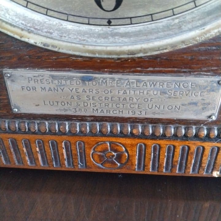 イギリスアンティーク1931年 アナログ時計 木製阪急「英国アンティーク展」購入