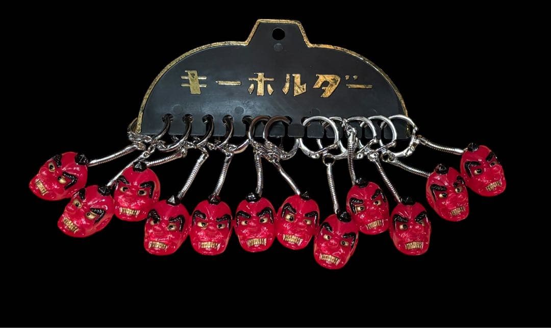 天狗 キーホルダー 12個 昭和当時駄菓子屋 未使用 妖怪 玩具
