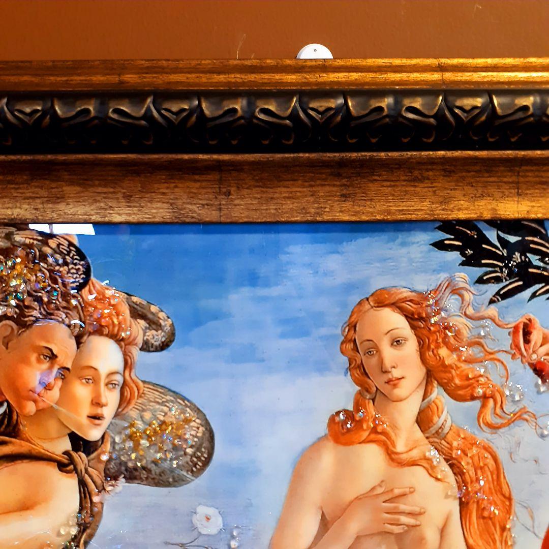 輸入雑貨　天然水晶石　ボッティチェリ作　『ヴィーナス誕生』　クリスタルアート