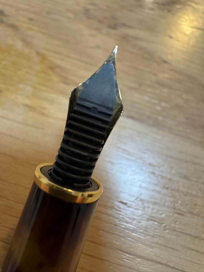 未使用 PLATINUM 万年筆 3776 セルロイド 鼈甲 ペン先14K 細字