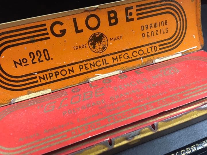 レトロ鉛筆、昭和レトロ鉛筆、古い鉛筆、廃盤鉛筆、GLOBE鉛筆、アンティーク