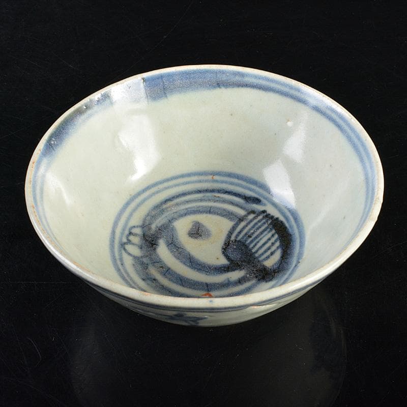 中国　呉須染付　煎茶碗　ぐい呑　酒盃　V　R6275