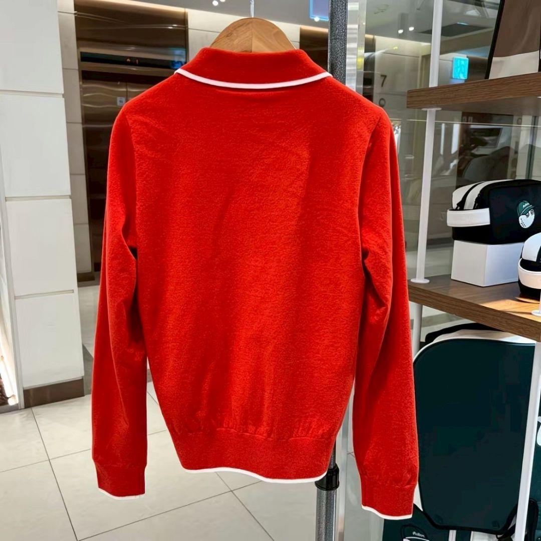 新品　マルボン　malbon　ゴルフ　裏地付ニット　レッド　M　レディース