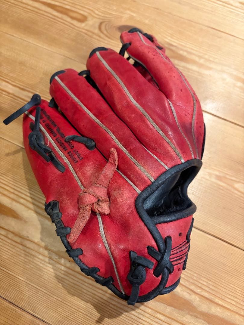 赤 軟式グローブ レザー製
