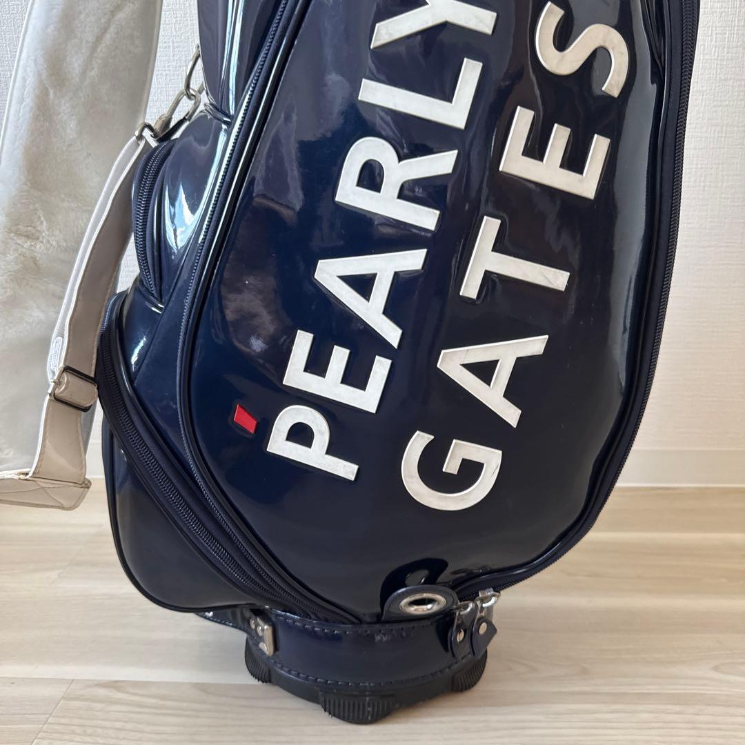 パーリーゲイツ キャディ バッグ トーナメントモデル　紺　ネイビー　エナメル素材