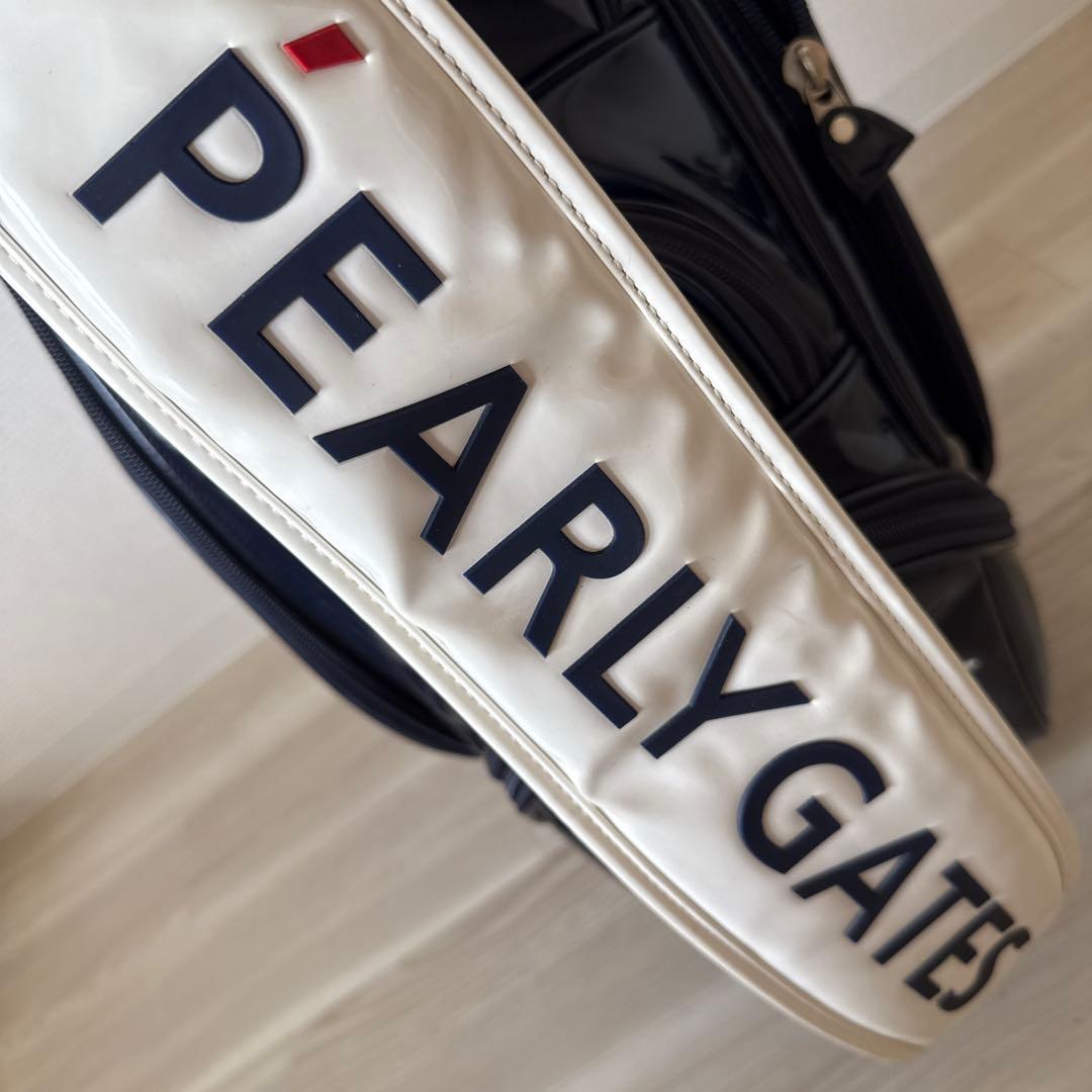パーリーゲイツ キャディ バッグ トーナメントモデル　紺　ネイビー　エナメル素材