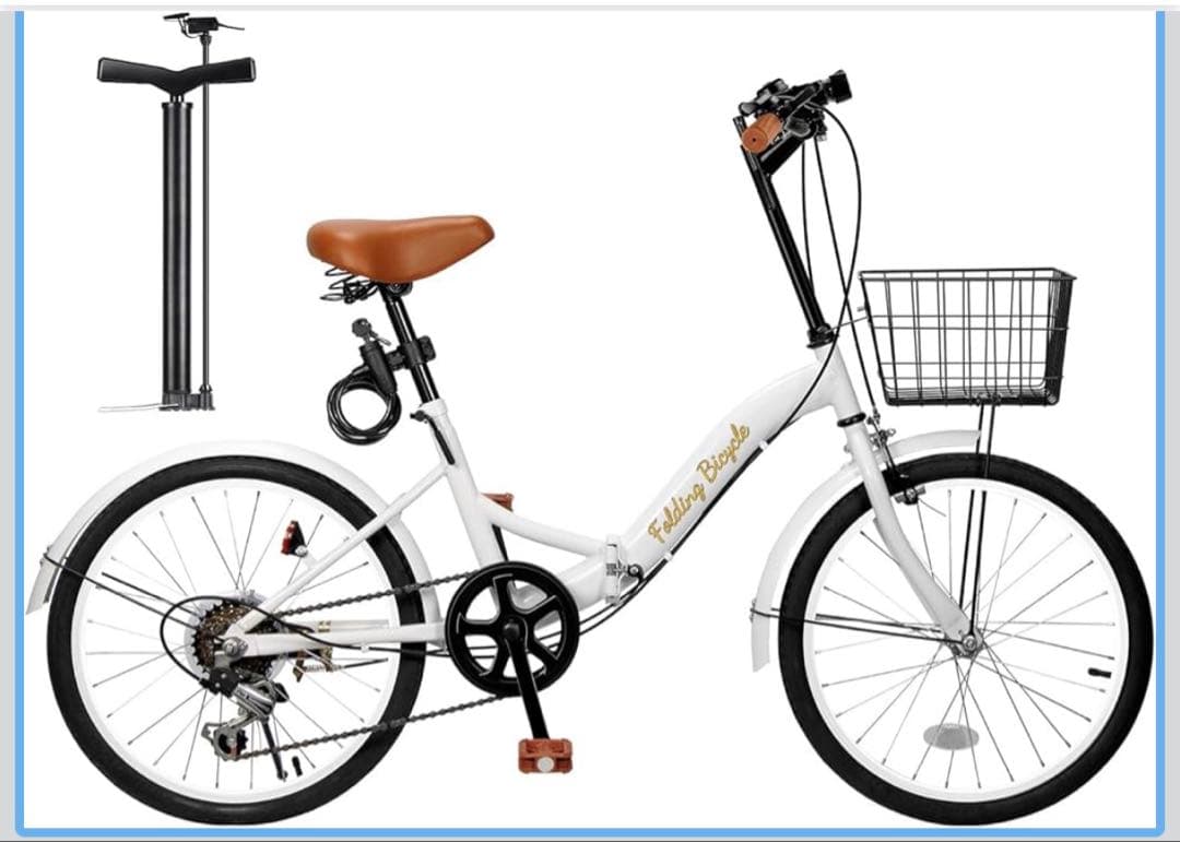 シマノ6段変速ギア付き折りたたみ自転車