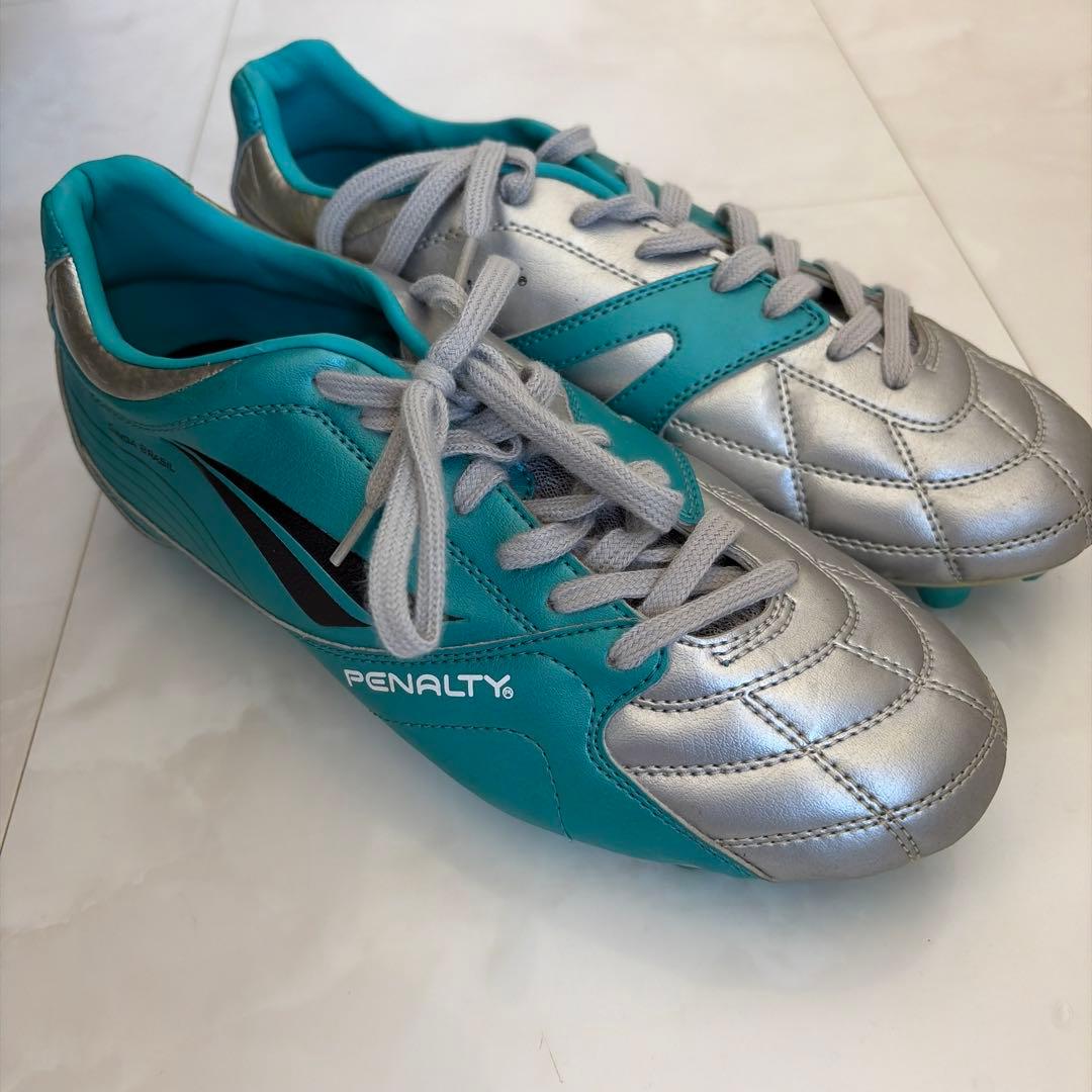 PENALTY サッカーシューズ・スパイク シルバー/ターコイズ