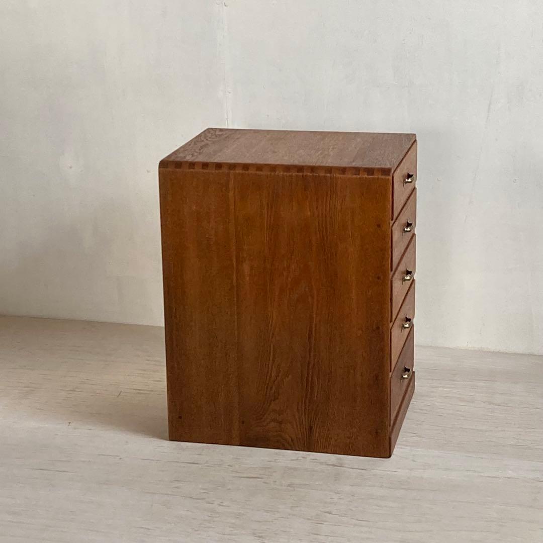 古い楢 無垢材 5杯 あられ組 小引き出し 古道具 古家具