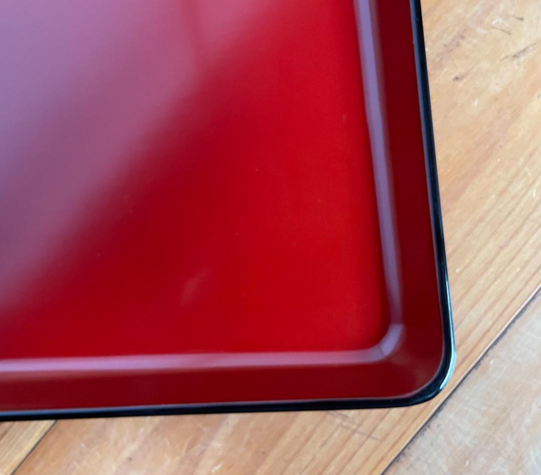 トレー 卓上盆 黒内朱会席膳 尺0寸 漆塗り木製 正角盆 漆器 5枚 ①