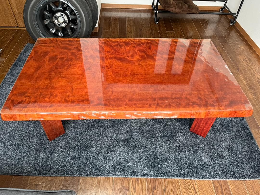 座卓 ざたく 一枚板 テーブル ちゃぶ台 メーカー不明 中古品