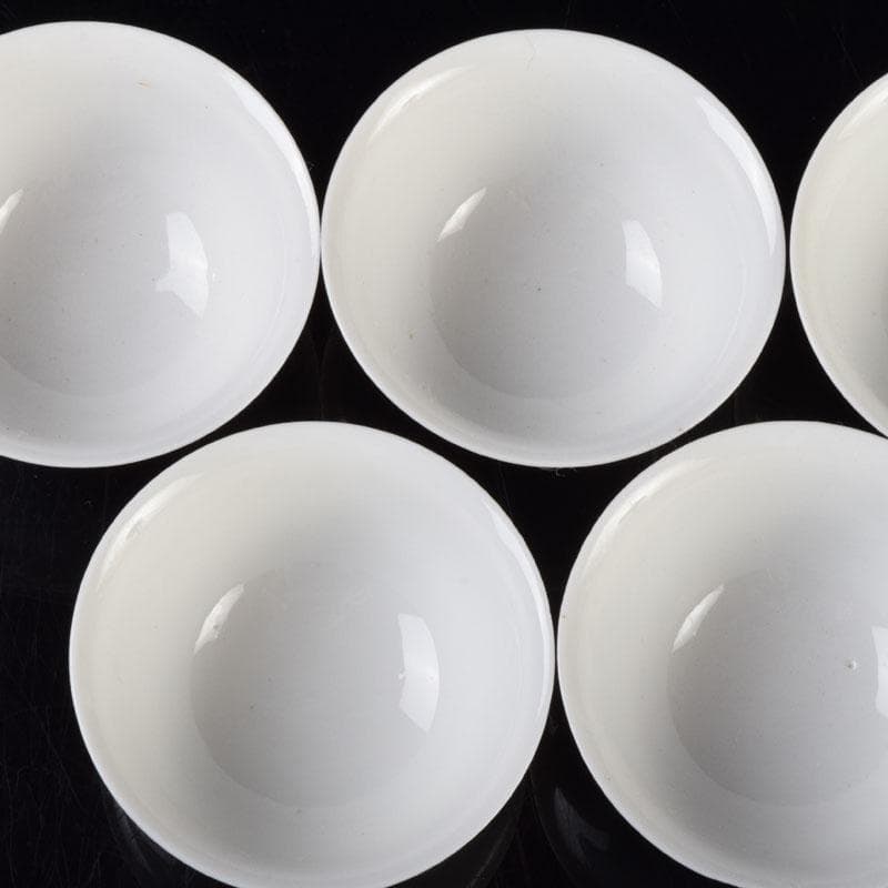 中国　徳化窯白磁　煎茶碗　五客　時代箱付　V　8593