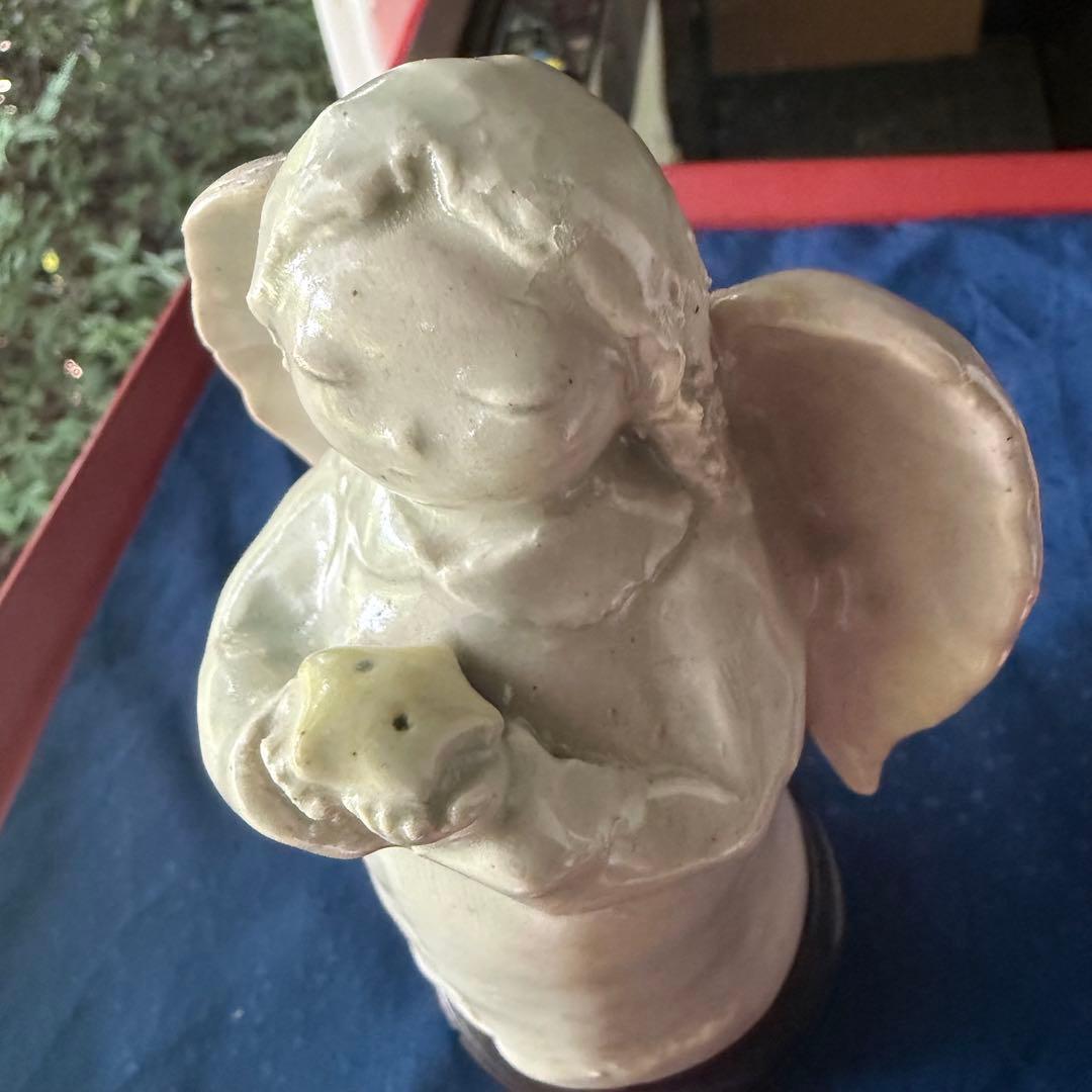 F様へ感謝お嫁入り‼️愛ある作家の最上手フィギュリン「黄色い星にいのる天使」一体