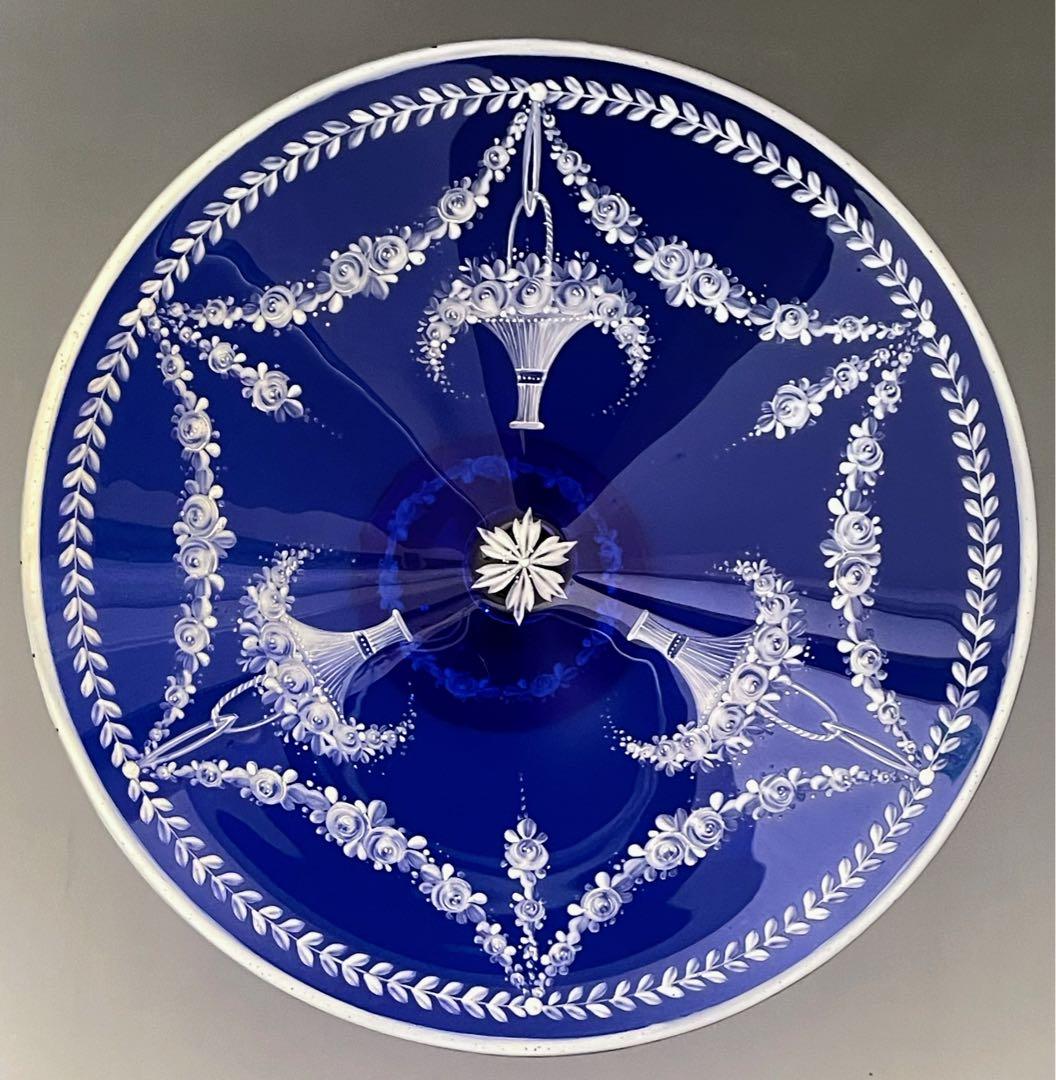 ヴェネチアガラス ホワイトエナメル コンポート アールヌーボー ぺティスタル