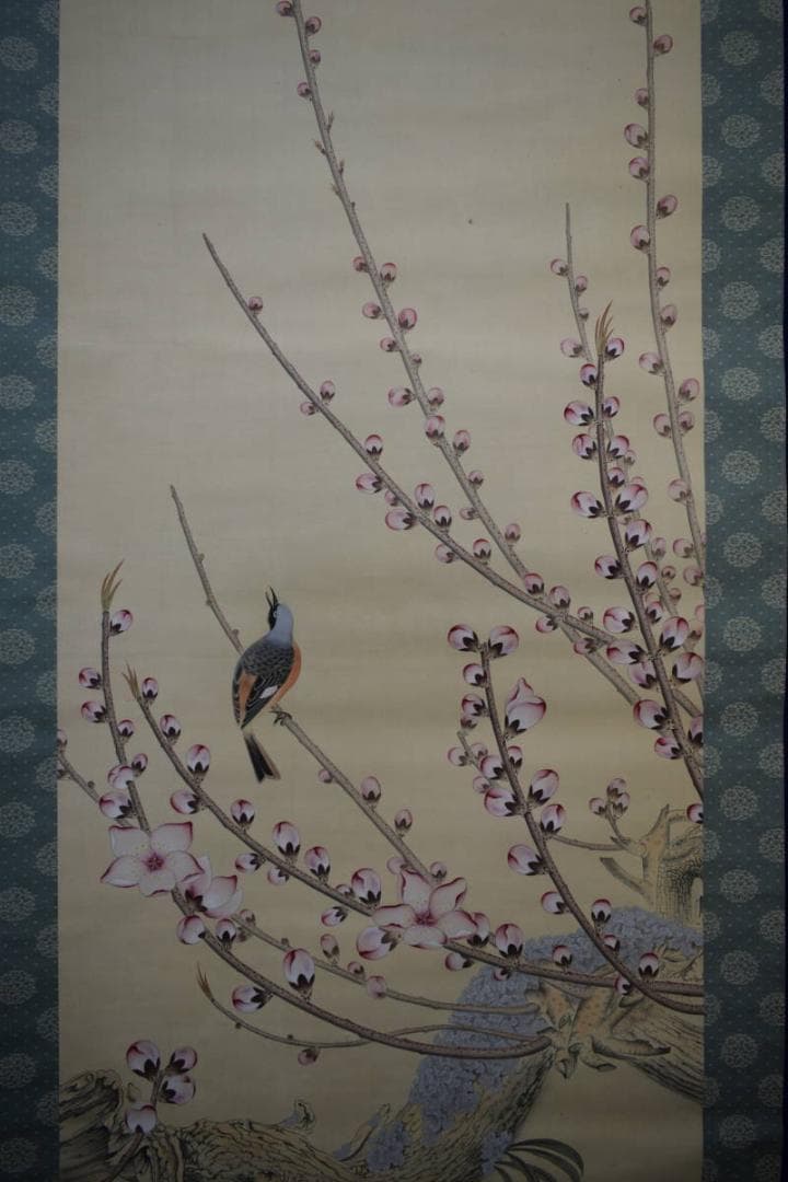 真作/大田久章/花鳥図/布袋屋掛軸HE-471