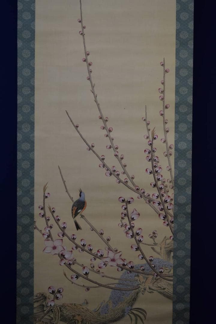 真作/大田久章/花鳥図/布袋屋掛軸HE-471