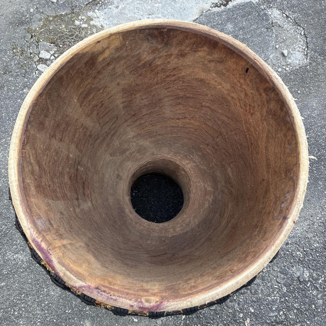 アフリカ 民族 打楽器 大型 ジャンベ ケース付き高さ63cm 打面32cm