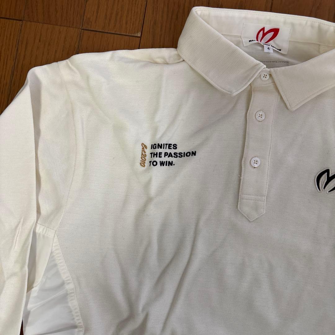 マスターバニー、長袖ポロシャツ ホワイト