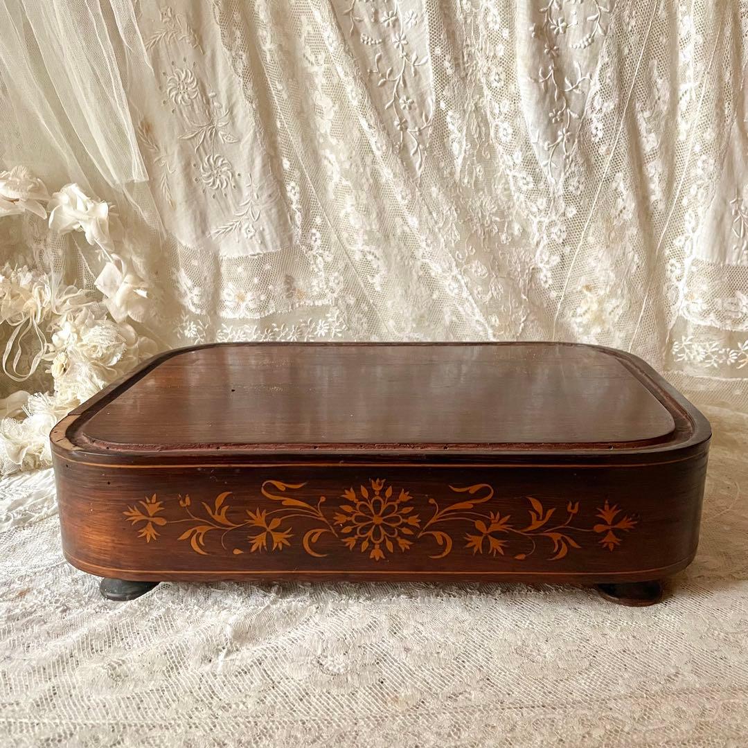 【特大】象嵌細工木製ディスプレイ台　台座　フランスアンティーク　グローブドマリエ