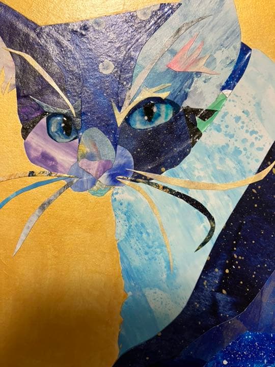 コラージュ猫　絵画　イラスト　ドローイング