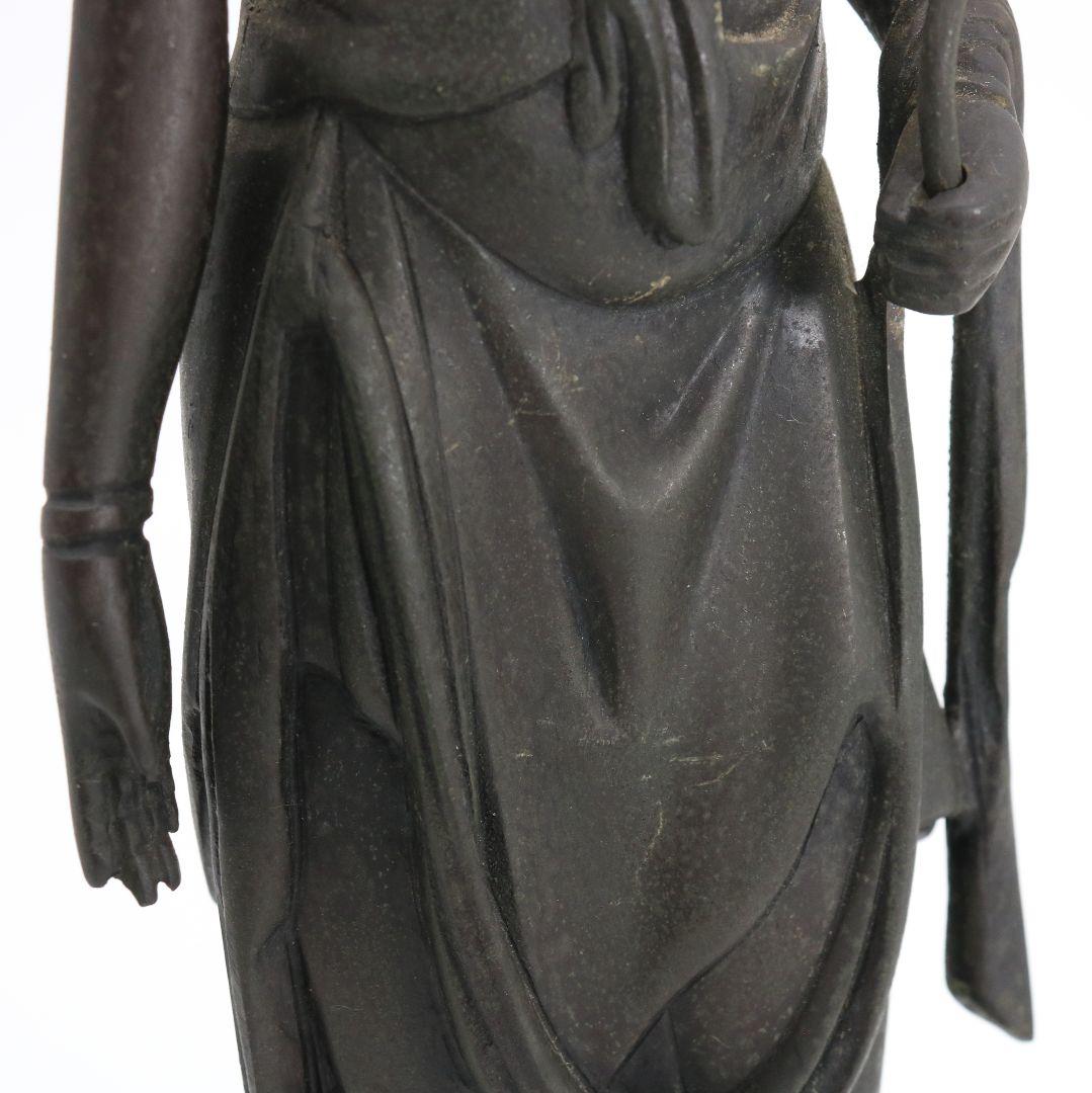 聖観音菩薩像 仏教美術 銅製/ブロンズ 仏像 置物　AB228　1FB6