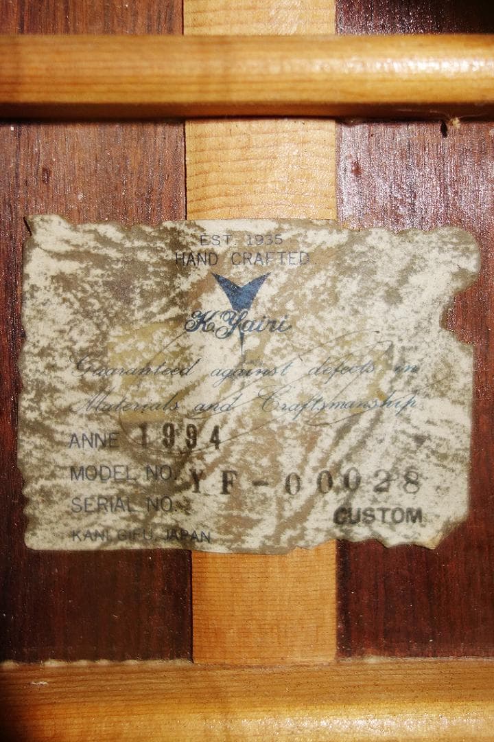 K.YAIRI　YF-00028 CUSTOM　恐らくハカランダ単板です