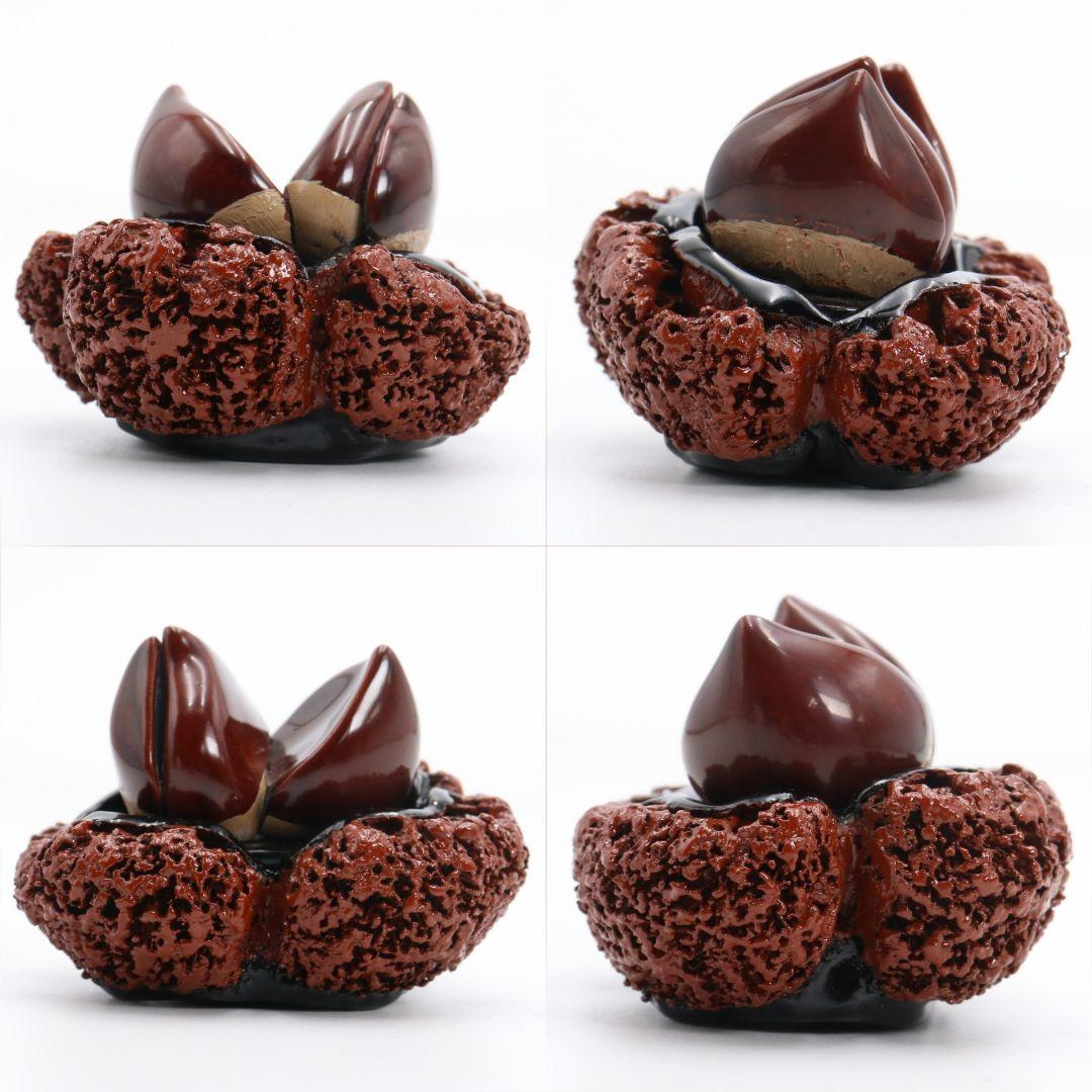 塗師 川岸充雅作 輪島塗乾漆造 栗香合 茶道具 共箱　V977