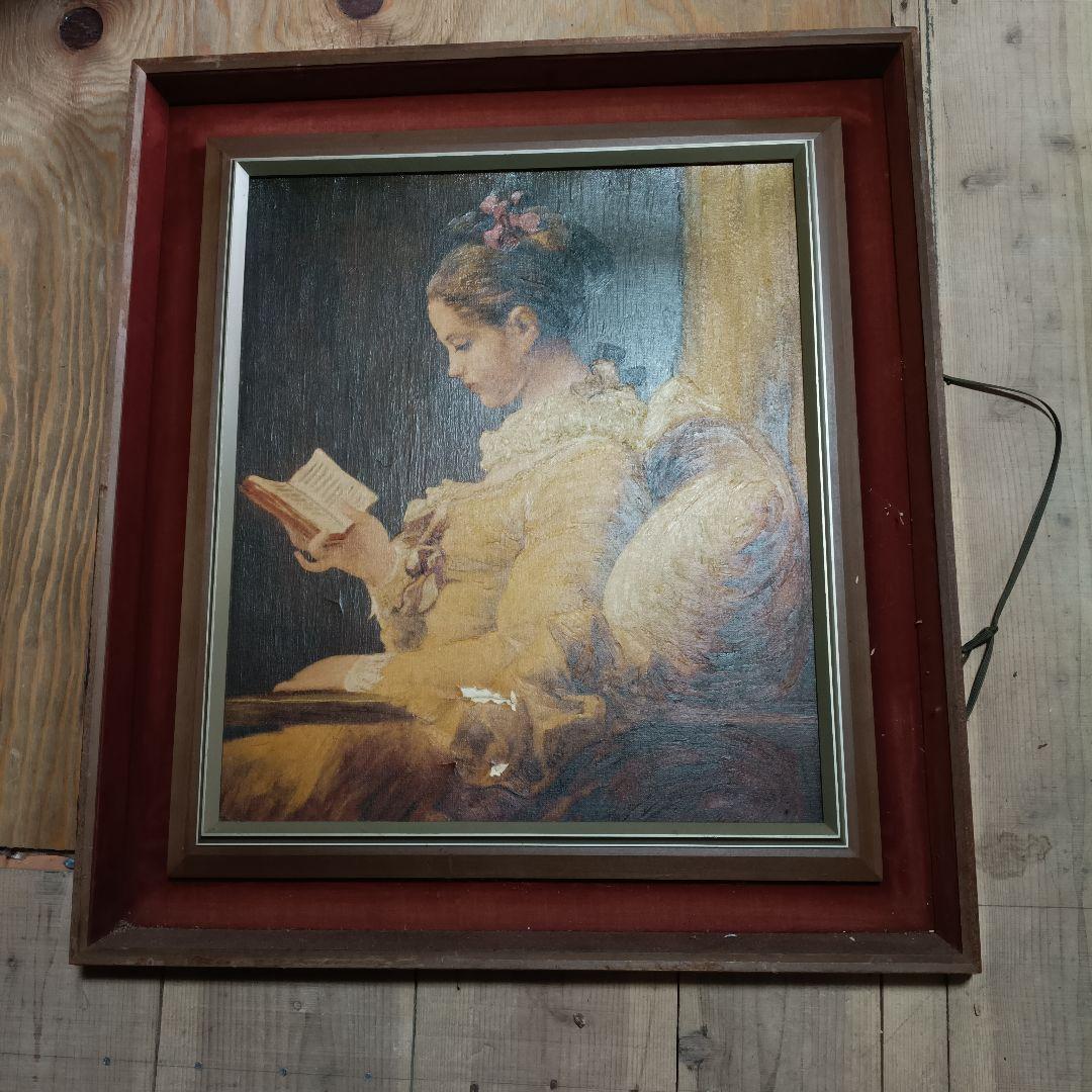 ART-RELIEF 美術複製 絵画 西洋人物画 額装 66×73cm 破れあり